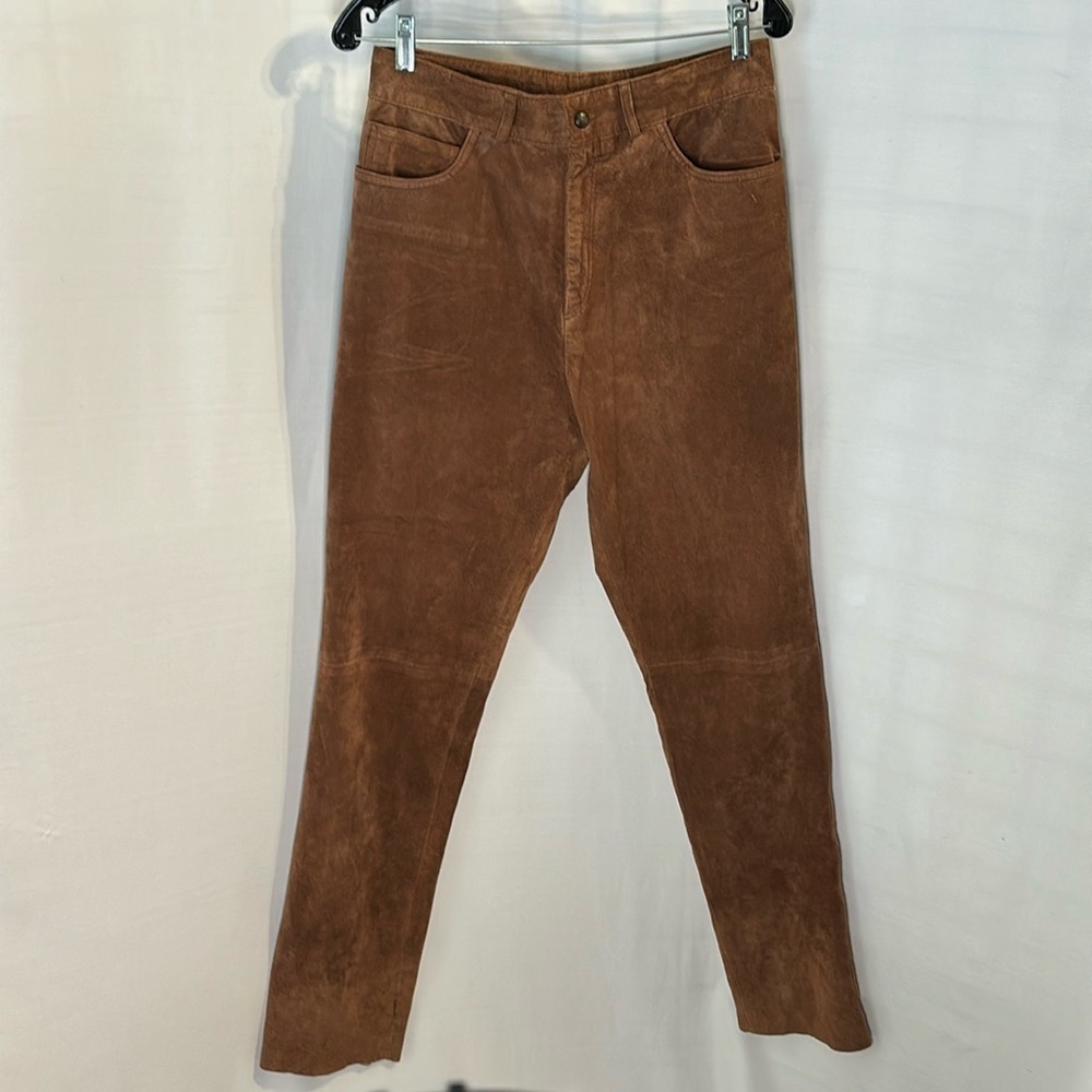 Sienna Brown Suede Leather Pants NWT Vintage Size 12 Western Country 70s Style